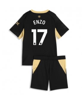 Billige Fotballdrakt Manchester City Enzo Fernandez #17 Replika Bortedraktsett Barn 2026-27 Kortermet (med bukser)